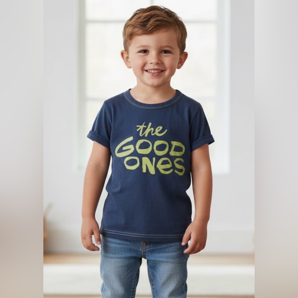 The Good Ones Navy Tee Size 4 Kids Graphic Shirt Boys Top 💙🌟